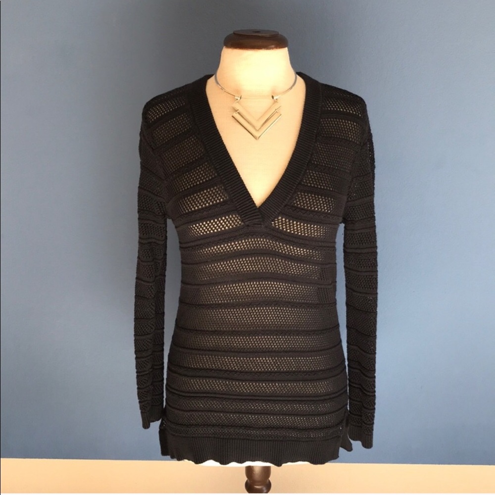 Michael Kors Navy Sheer Sweater